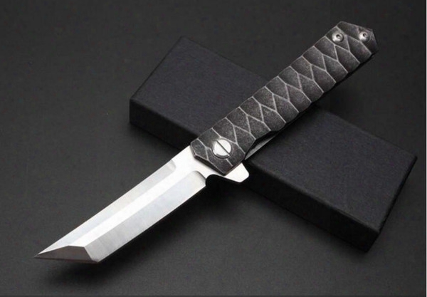 Twosun Folding Knife Samurai Sword D2 Blade Steel Handle Ball Bearing Tactical Knives Utility Outdoor Survival Hunting Knife Edc Tools