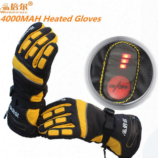 Warmspace Pro Waterproof Electric Heating Gloves With 3.7v 4000mah Battery Gloves Whole Hand Warm For Winter Outdoor