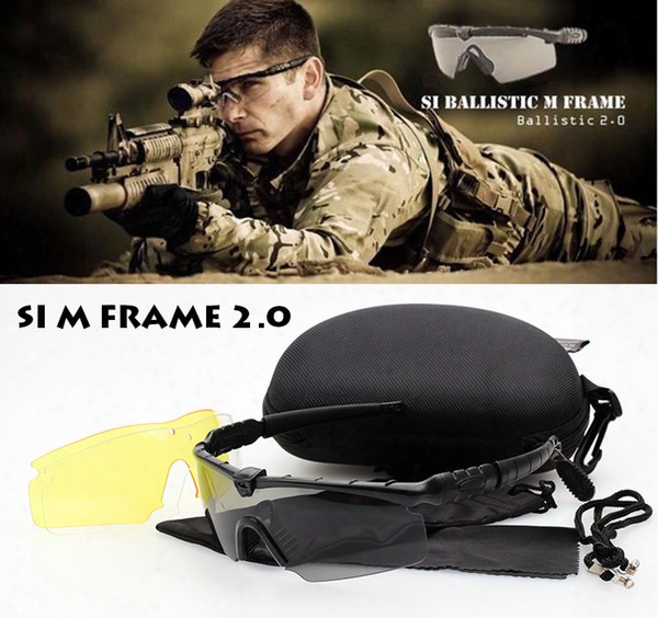 Wholesale-2015 New Si Bal M Frame 2.0 Tactical Goggles Outdoor Sports Windproof Shooting Us Army Military Sunglasses Men Oculos De Sol