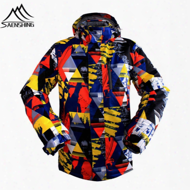 Wholesale- 2016 New Ski Jacket Men Waterproof Winter Snow Jacket Thermal Hooded Coat For Outdoor Mountain Snowboard Jacket Brand Sportswear