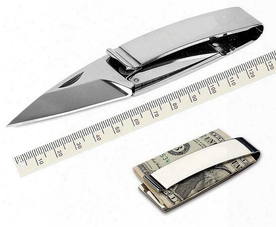 Wholesale-edc Camping Brand Wallet Stainless Steel Money Clip Knife Folding Knife Outdoor Multifunctional Portable Gift Knife