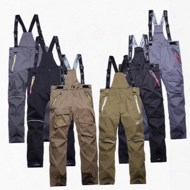 Wholesale- Free Shipping Men&#039;s Ski Pants Thicken Suspenders Outdoor Ski Men Skiing And Snowboarding Pants Sport Trousers Pantalones Hombre