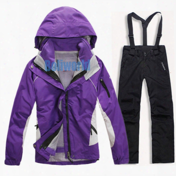 Wholesale-new Brand Women Outdoor Ski Suits,2in1 Winter Waterproof Windproof Hiking Camping Ski Suit Snowboard Sports Ski Jacket And Pants