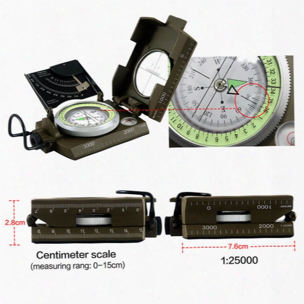 Wholesale-newest Professional Compass Military Army Geology Compass Sighting Luminous Compass For Outdoor Hiking Camping Free Shipping