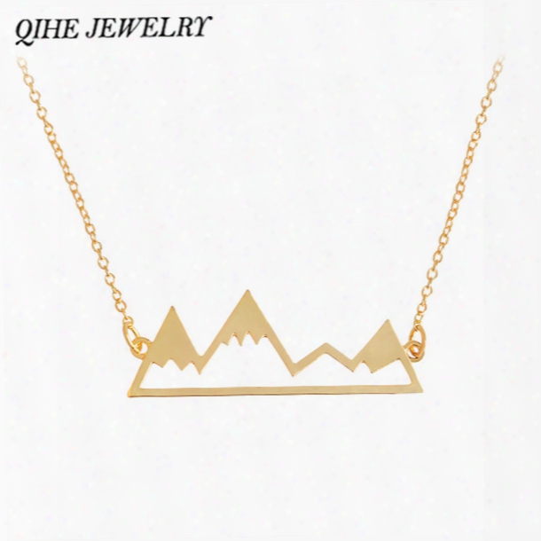 Wholesale-q Ihe Jewelry Mountain Top Necklace Snowy Moun Tain Necklace Dainty Hiking Nature Outdoor Jewelry Mountain Clibming Gifts