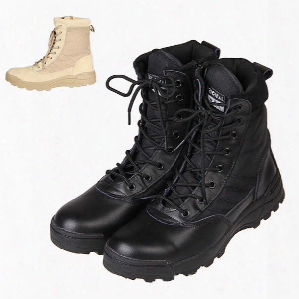 Wholesale-tactical Combat Outdoor Sport Army Men Boots Desert Botas Hiking Autumn Shoes Travel Leather High Boots Male O1480