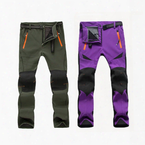 Wholesale-winter Hiking Pants Thermal Fleece Warm Ski Trousers Waterproof Soft Shell Men Camping Trekking Women Plus Size Polartec Pants