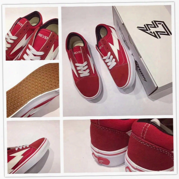 [with Original Box] Revenge X Storm Van Calabasas Stylist Ian Connors Kanye West Red Black Running Shoes Best Quality Casual Sneakers Size 4
