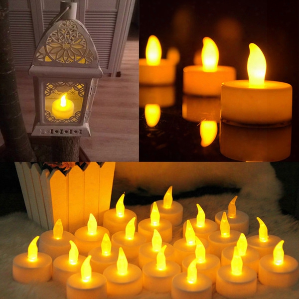 10pcs/lot Battery-powered Flameless Led Tealight Wedding/birthday/xmas Vitnage Romantic Decor Electronic Lamps Candles Indoor Outdoor Use