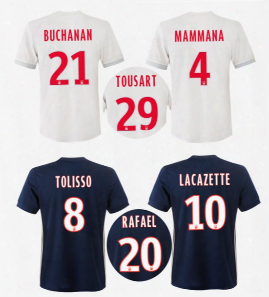17 18 Lyonnais Home Away Soccer Jerseys Lyon Top Thai Quality Football Shirts Lacazette Tolisso Buchanam Ol Jersey Adult&#039;s Outdoor Sportwear