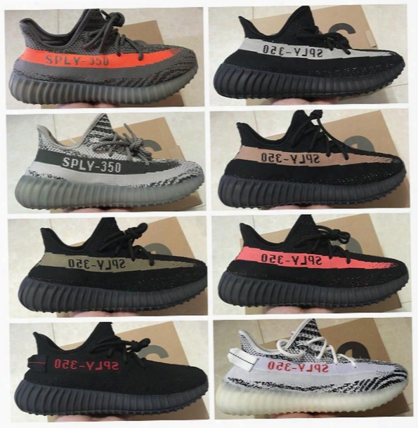 2017 Boost 350 V2 Cream White Zebra Bred Sply 350 Beluga Men Women Running Shoes Sport Kanye West 350 Boosts With Box