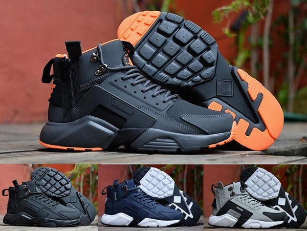 2017 Latest Huarache 6 X Acronym City Mid Leather Shoes For Men Warm Outdoor Man Huraches 4 Sports Winter Sneakers Size 7-11