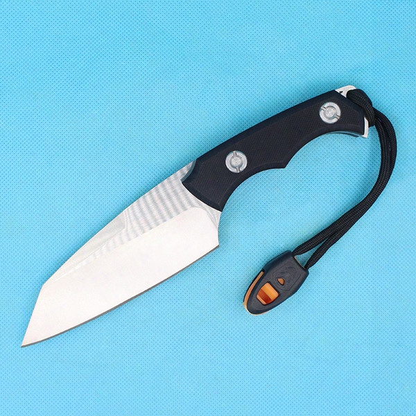 2017 New Survival Straight Knife D2 Steel Satin Blade Black G10 Handle Outdoor Camping Tactical Gear With Suurvival Whistle