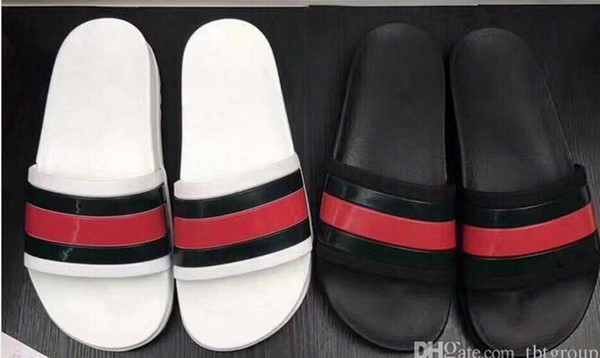 2018 Men&#039;s Casual Sandals Slipper Black Red Green Striped Slippers Non-slip Summer Huaraches Slippers Flip Flops Slipper Outdoor Beach