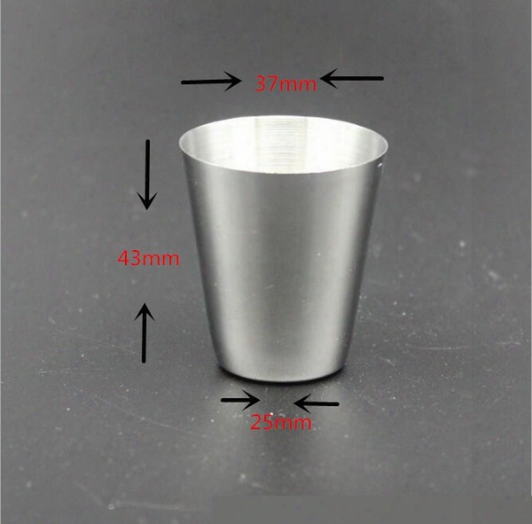 30ml Drinking Glass Stainless Steel Shot Glasses Cups Wine Beer Whiskey Mugs Outdoor Travel Cup