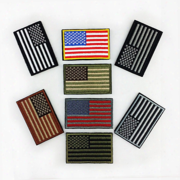 3.15 Inch 3d Embroidered Pacth With Magic Tape Multicolour American Flag Outdoor Camouflage Army Sww On Clothes Patch Morale Patches