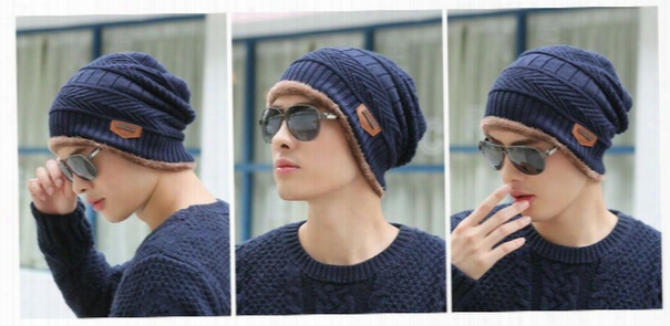 A New Beanie For Men And Women Fashion Personality Mountaineering Outdoor Fishing Knitting Wool Presonality Tags All-match Six Colors