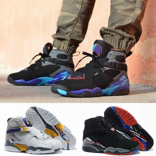 Aaa+ Quality Retro 8 Viii Woman Mens Bassketball Shoes Sneakers Aqua Black White All Star Retros 8s Athletic Sports Shoes Sneakers 36- 47