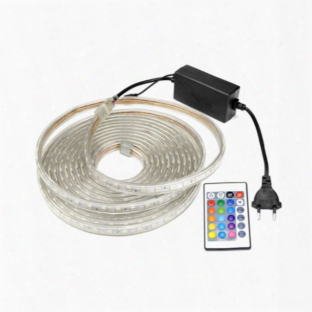 Ac 220v Silicone Tube Waterproof Led Strip Light 5050 Neon Rgb Led String Lamp Outdoor Tape Home Decoration 24key Controller Diy