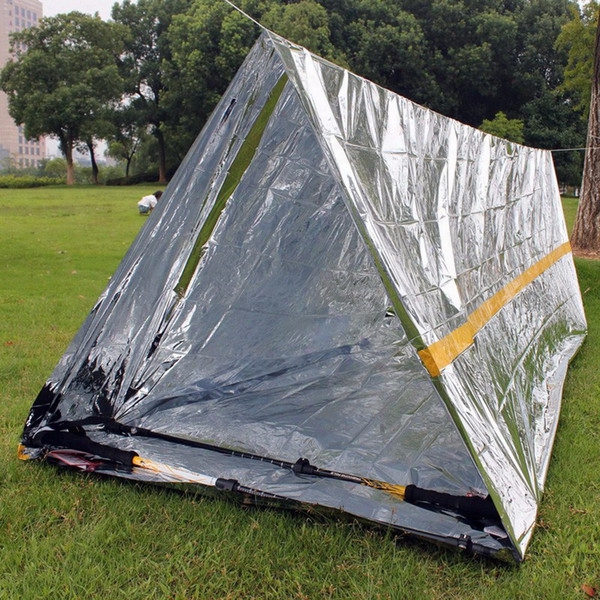 Argent Emergency Shelter Tent Outdoor Ultralight Portable Camping Sos Emergency Shwlter Mylar Tube Tent