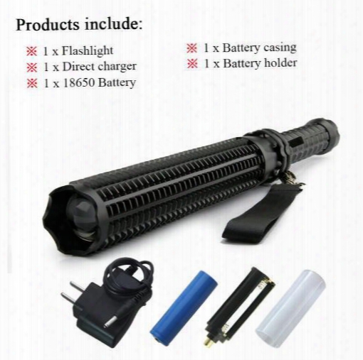 Baseball Bat Lanterna Powerful Telescoping Cree Xml L2 Led Flashlight Tactical Torch Baton Flash Light Self Defense 18650 Or Aaa