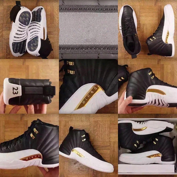 Black Gold Retro 12s Mens Basketball Shoes The Wings Outdoor Atheltic Sneaker Basket Boots Sports Men Trainer J 12