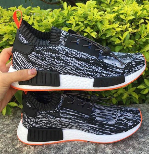 Black Orange Nmd Runner Ultra Boost Men&#039;s Women Running Shoes Knitting Summer Sneakers Shoes Low Size 36-45