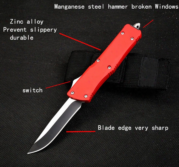 Brand Knife High Quality Multi-purpose Tactical Outdoor Camping Knife Automatically Spring Telescopic Portable Self-defense Knife 58 Hrc Red