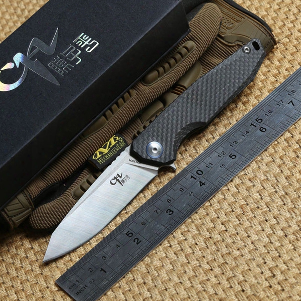 Ch 3004 Original Ball Bearing Flipper Folding Knife Aus-8 Blade Tc4 Carbon Fibre Handle Outdoors Camping Tactical Survival Knives Edc Tools