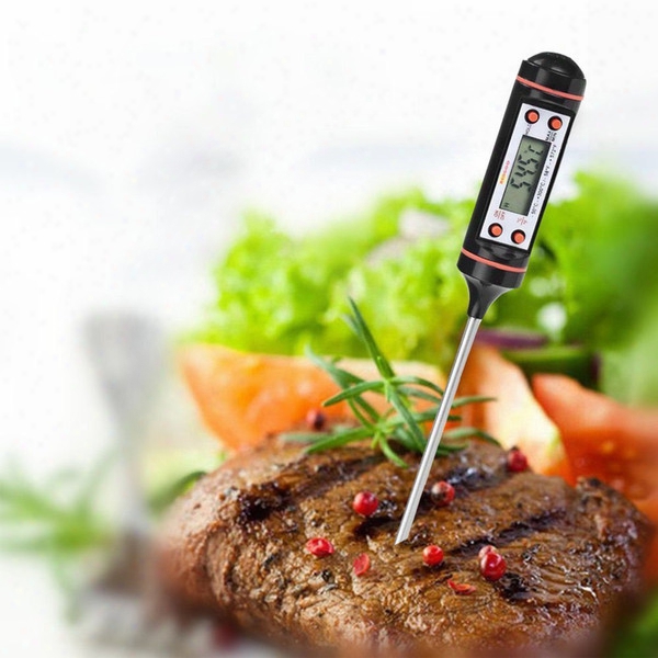 Cooking Digital Stainless Thermometer With Instant Read For All Food, Meat, Tukrey, Griill, Bbq, Smoker, Kitchen And Candy. Lcd Screen