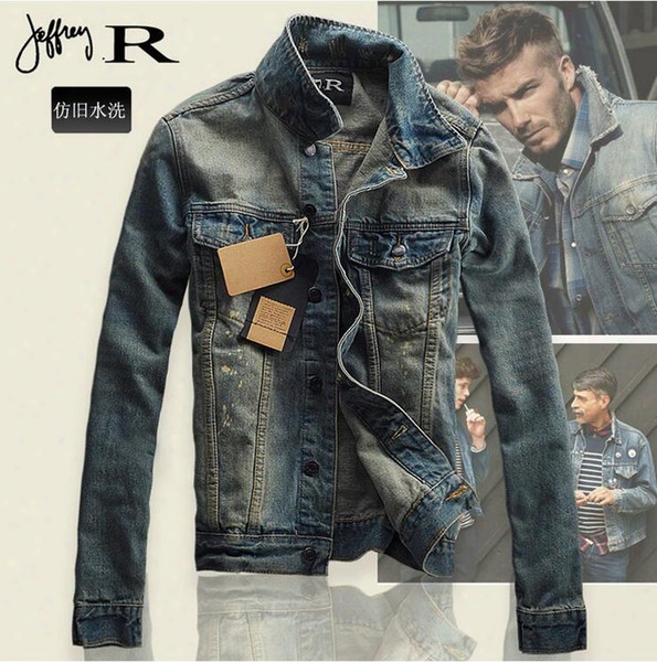 Denim Jacket Men Slim Fit Vintage Mens Jacket And Coat High Quality Fashion Casual Jeans Jackets 2016 New Outdoor Jeans Clothing