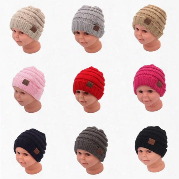 Fashion Baby Winter Hats Kids Knitted Hat Infant Newborn Cc Beanie Children Boys Girls Winter Outdoor Warm Wool Knitting Hats Caps 901