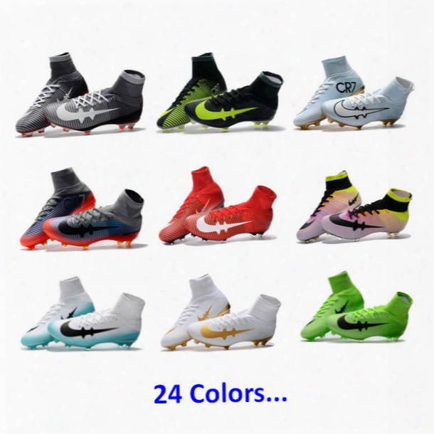 Fashion Mens Outdoor Mercurial Vapor Fg Cr7 Authentic Red Soccer Cleats Laser Original Men&#039;s Soccer Shoes Football Boots Shoes Cleats