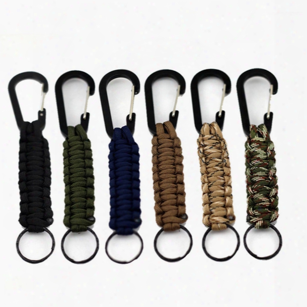 Fashion Outdoor Gear Carabiner Survival Key Ring Kits Escape Paracord For Hiking Camping Travel Key Chain Mountaineering Buckle