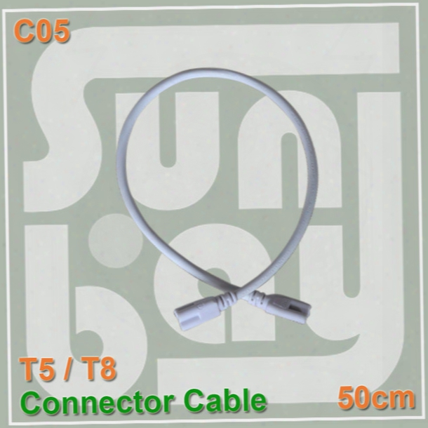 Free Shipping T5 T8 Connnecting Wire 50cm Power Cords Cable Both Side Tube Connector 3 Pin Sockets For Integrated Tube