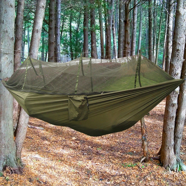 Hot Outdoor Activities Camping Parachute Survival Hammocks With Mosquito Net Portable High Strength Hammocks Hanging Beds Hiking Emergency