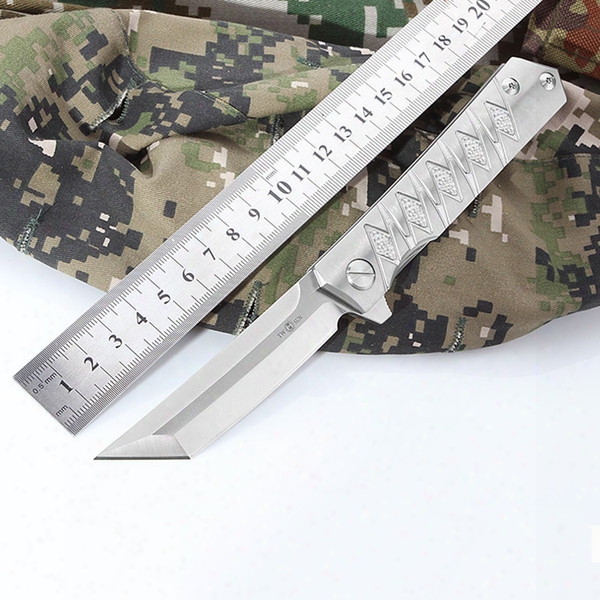 K8041 Origina Design Gift Knife Folding Knife With D2 Blade With Titanium Handle Camping Hunting Outdoors Survival Knife Two Sun Knives