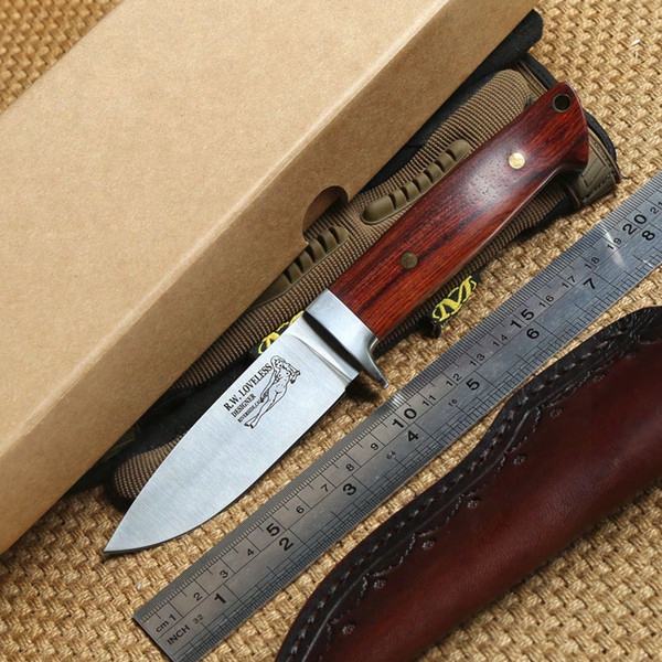 Loveless 9cr18mov Blade Wood Handle Fixed Blade Small Straight Knife Sheath Outdoor Camping Survival Self Defense Edc Knives Tools