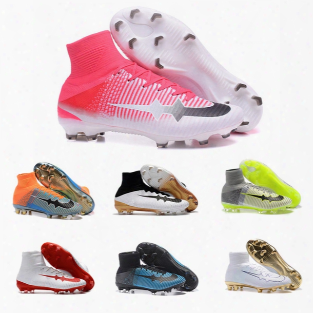 Men New Original Soccer Cleats 2017 Soccer Shoes Mercurial Superfly V Fg Mens Football Boots Best Quality Outdoor Soccer Shoes Free Shipping