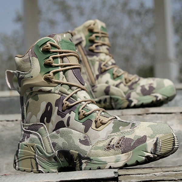 Men Tactical Amry Boots Outdoor Camouflage Military Mens Safety Shoes High Top Breathable Desert Footwear Men&#039;s Combat Boots