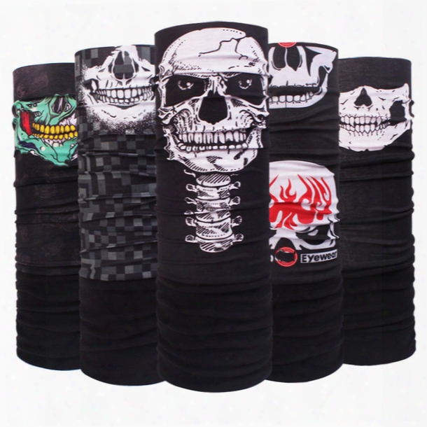 Motorcycle Tube Scarf Headwear Skull Face Shield Outdoor Magic Seamless Bandana Multifunctional Headwear Sc Arves