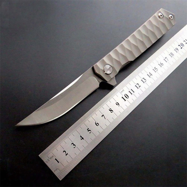 New Arrival Folding Knife Tc4 Titanium Alloy D2 Blade Pocket Knives Outdoor Camping Pocket Edc Tool Hunting Knife