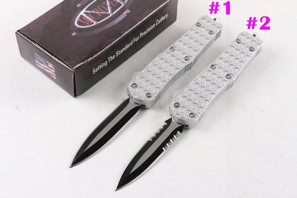 Newest Silver Micro Tech C3 Troodon Auto Tactical Knife 440c 58hrc Titanium Blade Edc Pocket Knife Outdoor Camping Hiking Survival Knives