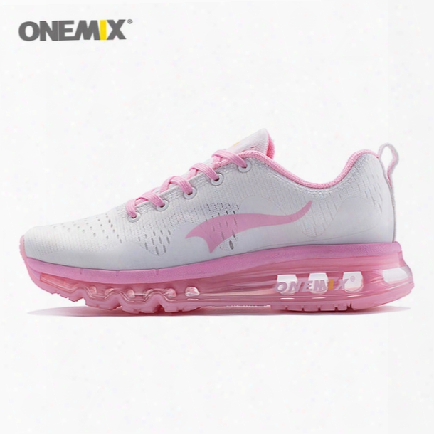 Onemix Woman Running Shoes For Women Athletic Trainers Air Cushion Shox Sports Shoe 2017 Pink Mesh Zoom Breathable Outdoor Walking Sneakers