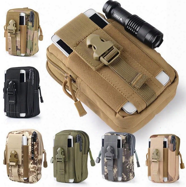 Outdoor Camping Climbing Bag Tactical Military Molle Hip Waist Belt Wallet Pouch Purse Phone Case For Iphone 7 For Samsung