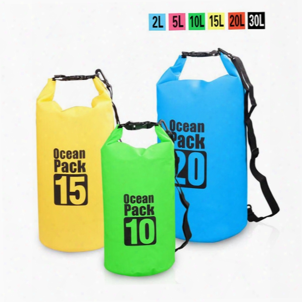 Outdoor Drift Dry Bag For Kayak Floating Boating Swimming Waterproof Bag Pvc Bucket Travel Pouch Beach Storage
