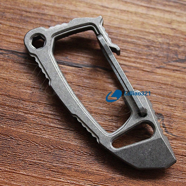 Outdoor Edc Tc4 Titanium Ti Bottle Opener Multifunction Carabiner Keychain Tools