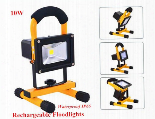 Outdoor Portable 10w Led Flood Light Cordless Recharging Led Working Light Waterproof Battery Operated Led Emergency Lamp