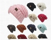 17 colors CC hat women men winter Knitted cap Children Fold Wool hat Unisex Casual Beanies hat solid color Hip-Hop Skullies outdoor
