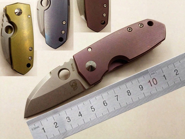 Samior Knives Steve Karroll Svs Custom S35vn Blade Purple Blue Golden Titaniumh Andle Folding Knife Tactical Survival Camping Outdoor Tools